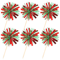 ZHUOWEISM sparkle tinsel cupcake picks double-sided shine on desserts