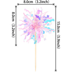 ZHUOWEISM pink sparkle tinsel picks illuminate party desserts.