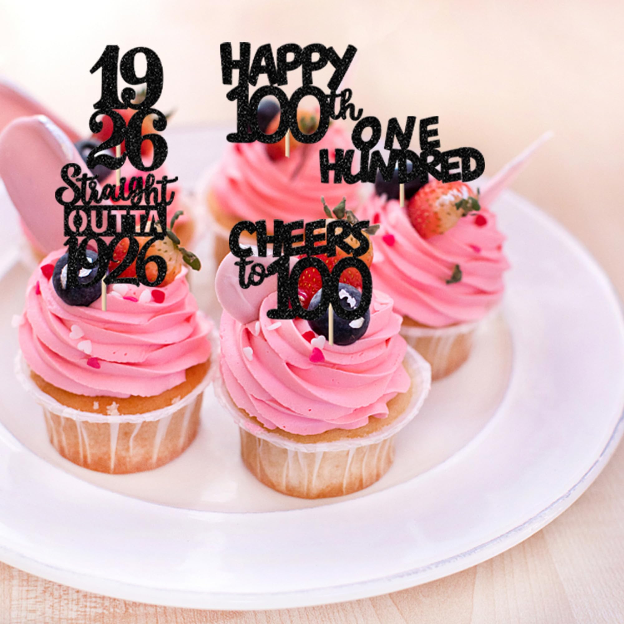 ZHUOWEISM straight-outta-1926 toppers glitter finish on cake display