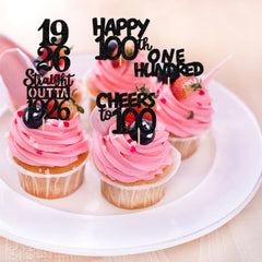 ZHUOWEISM straight-outta-1926 toppers glitter finish on cake display