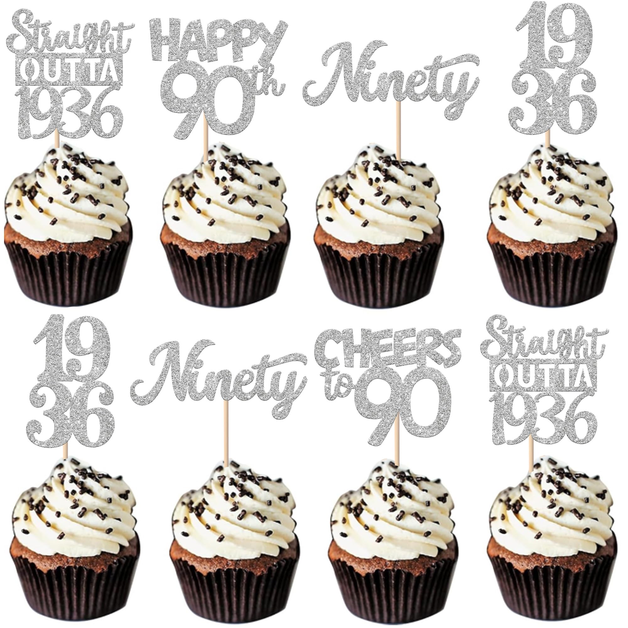 ZHUOWEISM straight outta 1931 cupcake topper design 1 shimmering for 95th birthday