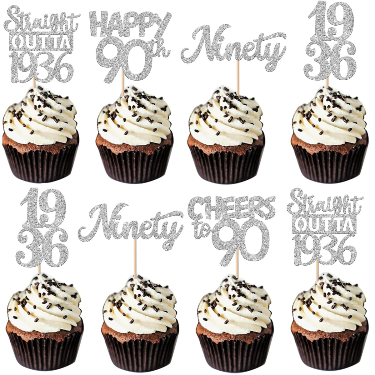 ZHUOWEISM straight outta 1931 cupcake topper design 1 shimmering for 95th birthday