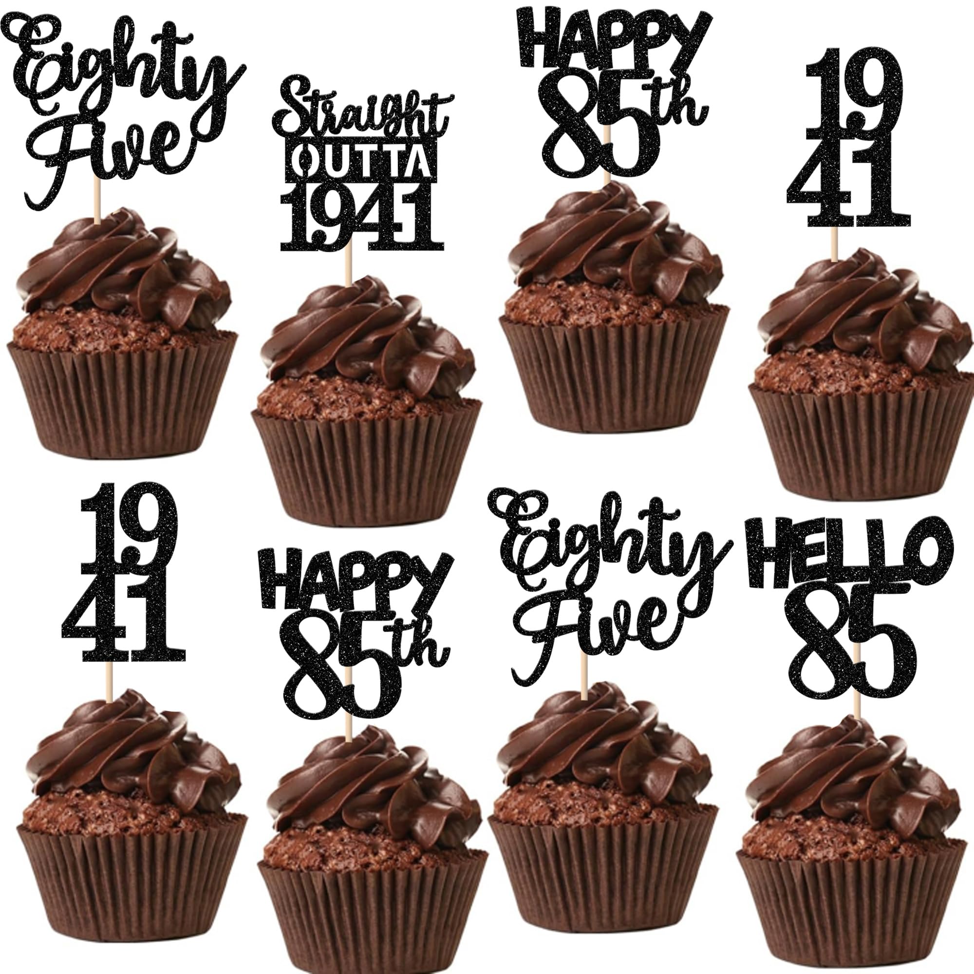 ZHUOWEISM straight outta 1941 cupcake toppers add festive sparkle to desserts.