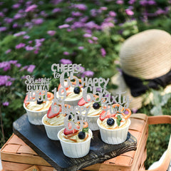 ZHUOWEISM 65th birthday topper glitter silver eye catching centerpiece for desserts