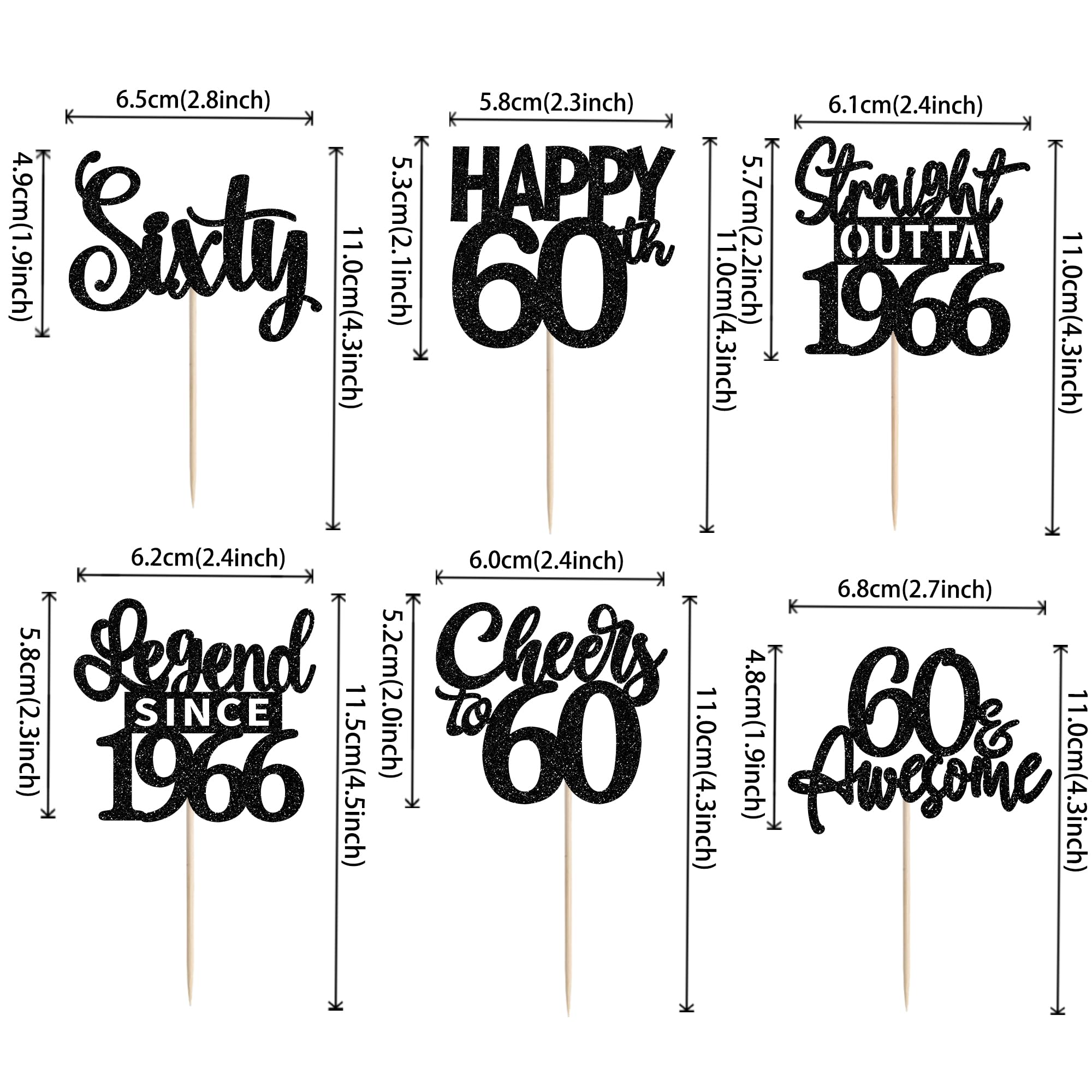 ZHUOWEISM straight-outta-1966 design topper adds bold style to cupcakes.