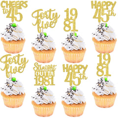 ZHUOWEISM straight outta 1981 cupcake toppers add 1981 theme flair to cupcakes.