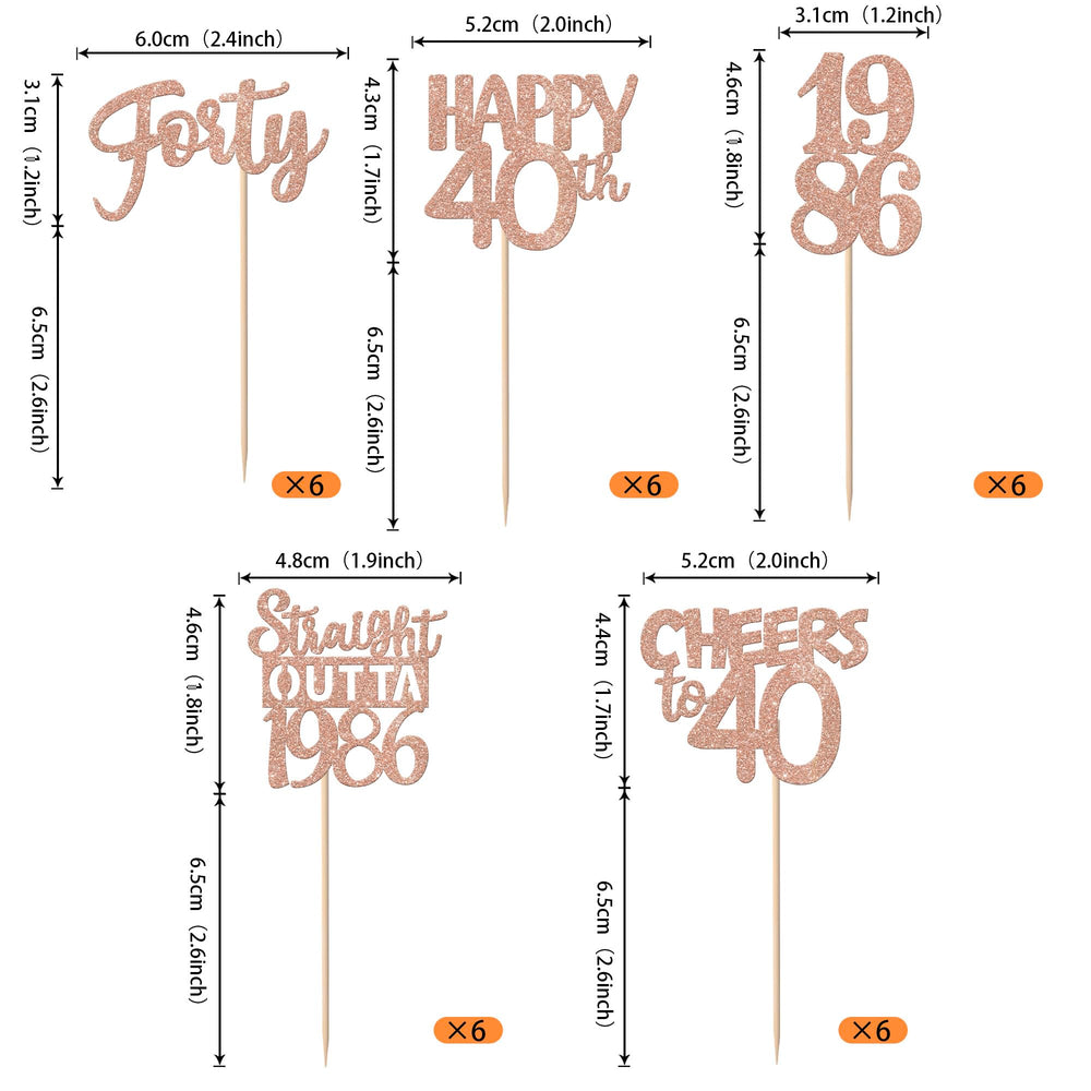 ZHUOWEISM straight outta 1986 toppers add instant party sparkle to cupcakes