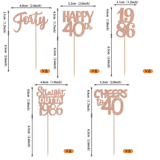 ZHUOWEISM straight outta 1986 toppers add instant party sparkle to cupcakes