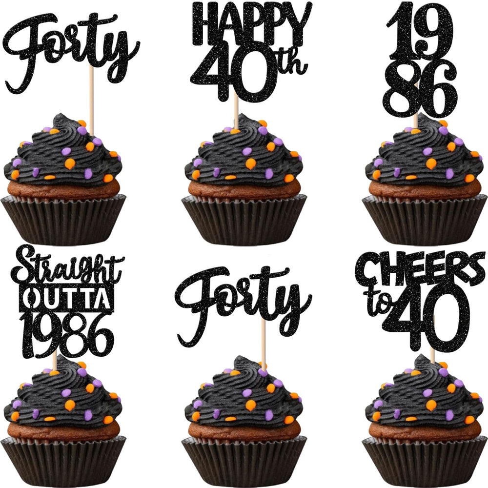 ZHUOWEISM straight outta 1986 cupcake toppers add bold party flair to cupcakes