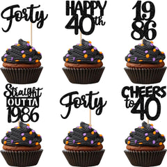 ZHUOWEISM straight outta 1986 cupcake toppers add bold party flair to cupcakes