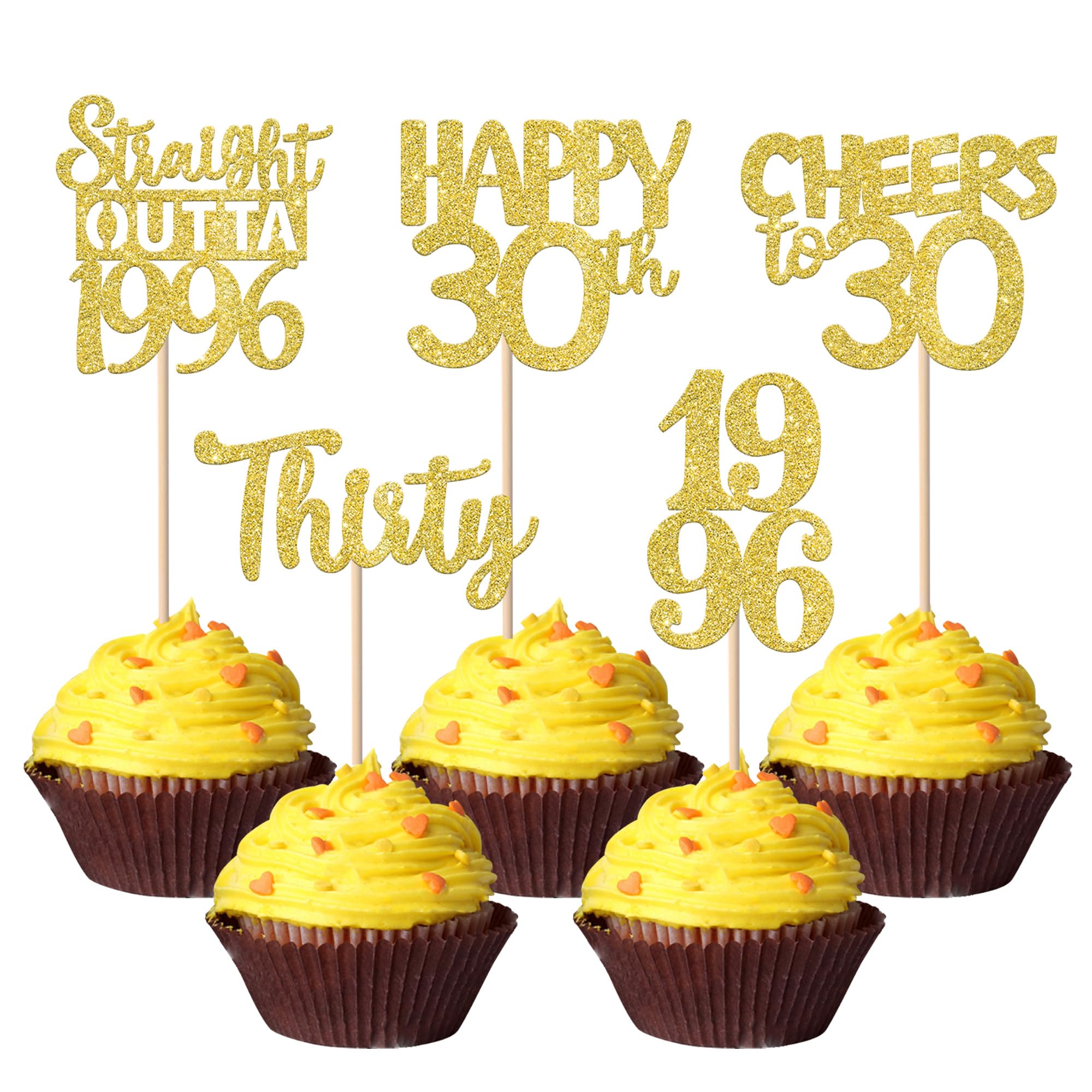 ZHUOWEISM straight outta 1996 cupcake topper design 1 adds gold sparkle to cupcakes