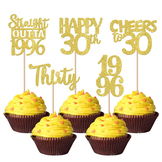 ZHUOWEISM straight outta 1996 cupcake topper design 1 adds gold sparkle to cupcakes