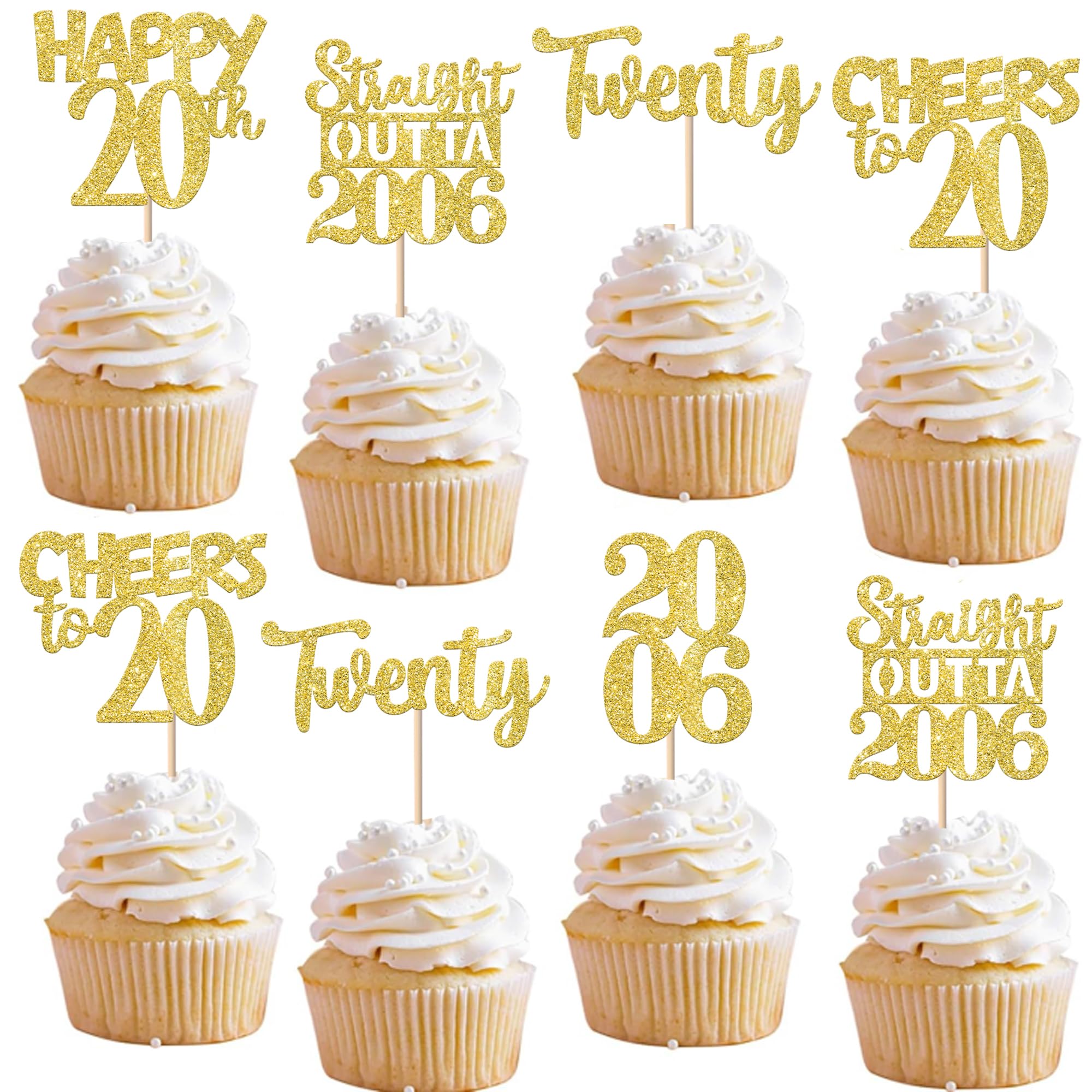 ZHUOWEISM straight outta 2005 cupcake topper in gold glitter adds shine to desserts