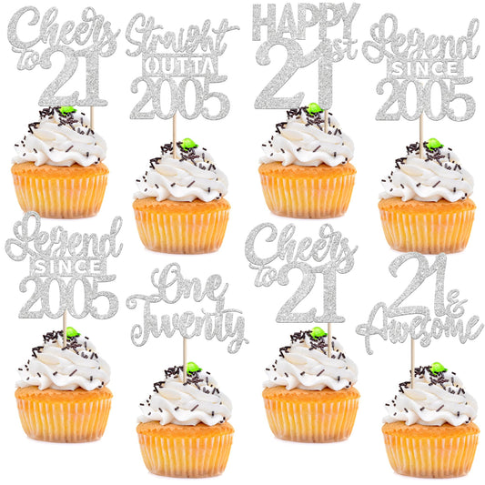 ZHUOWEISM straight outta 2005 cupcake toppers sparkle on cupcakes for 21st birthdays