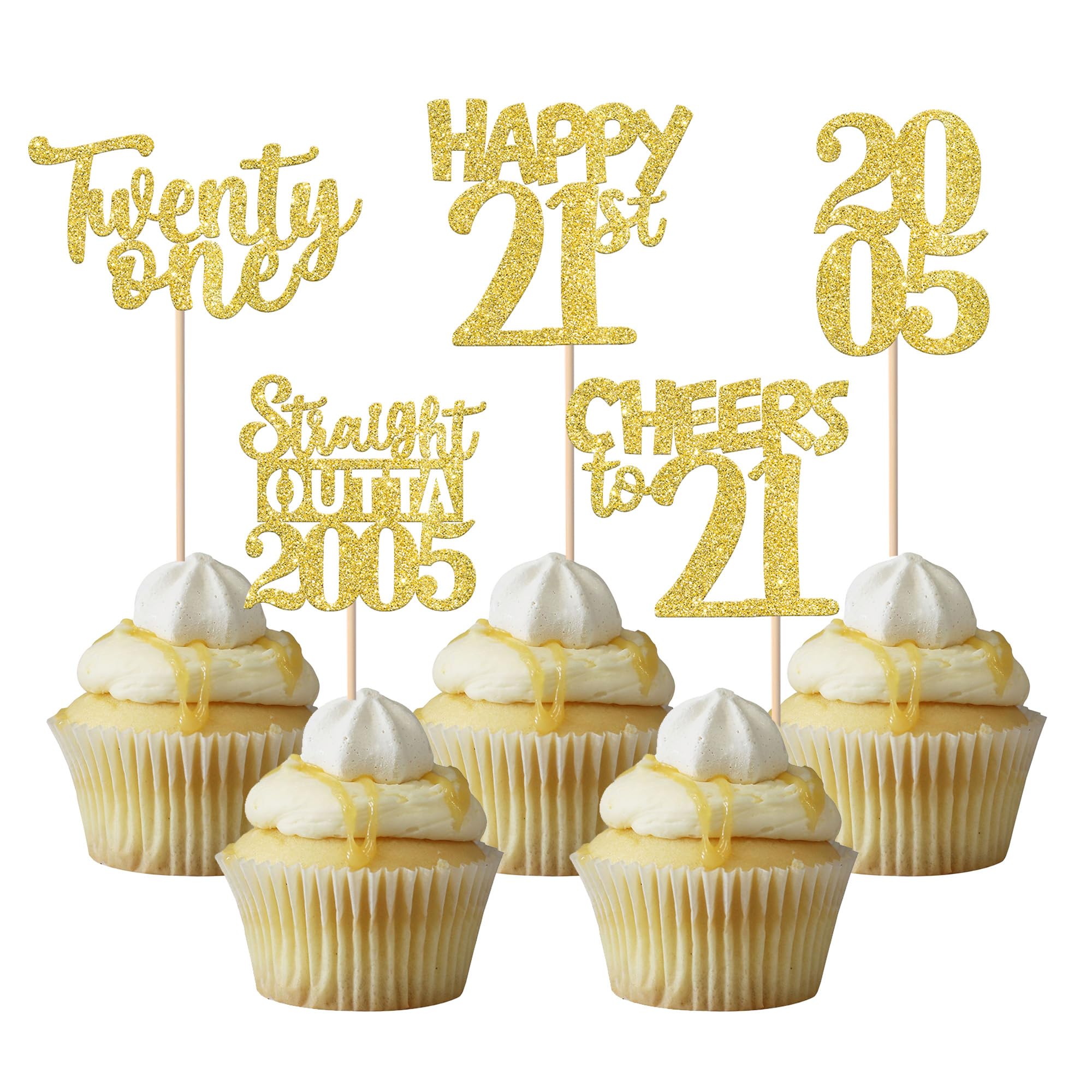 ZHUOWEISM straight outta 2005 topper on cupcakes adds festive sparkle.