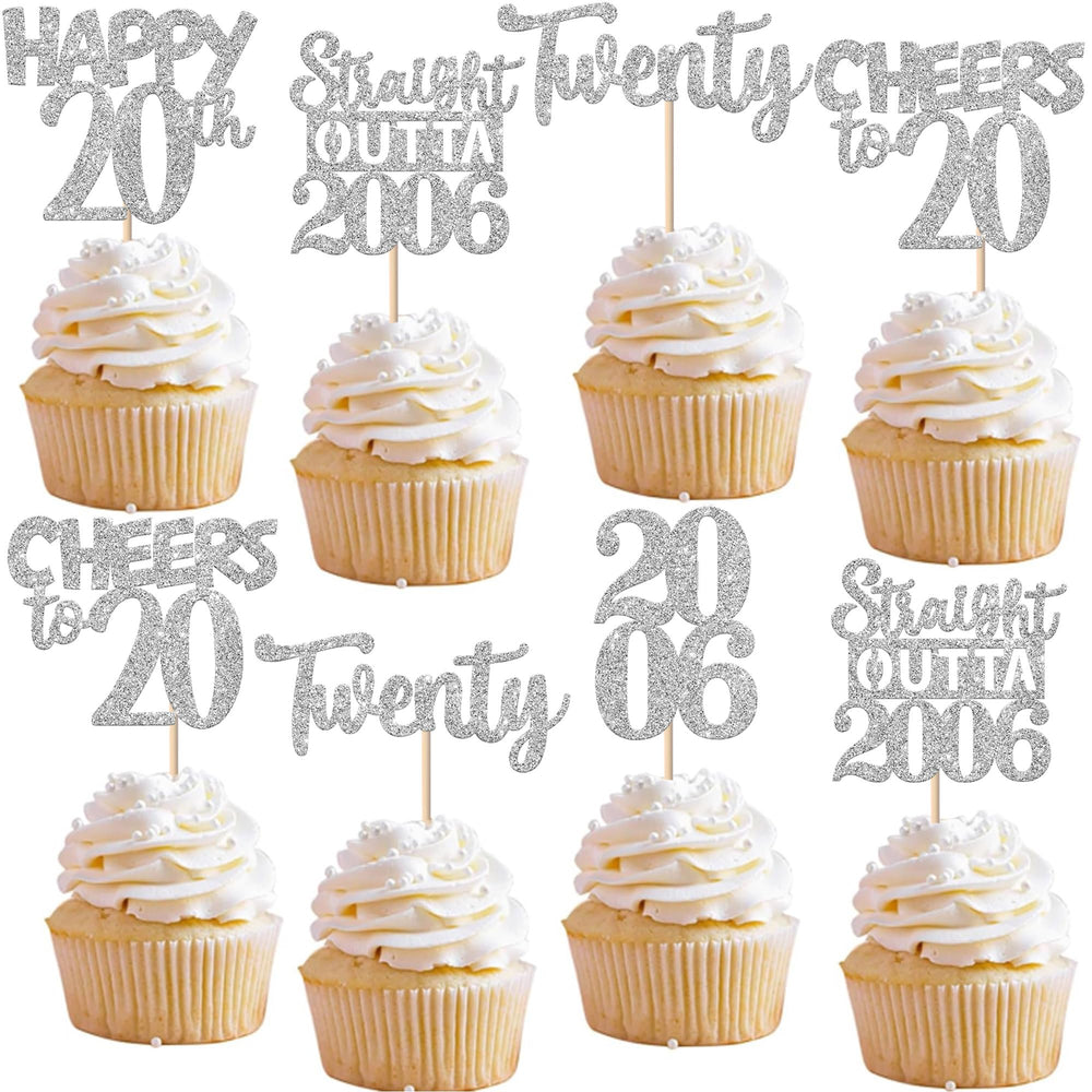 ZHUOWEISM Straight Outta 2006 cupcake toppers add sparkle to celebrations and photos.