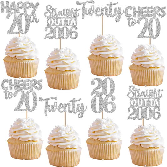 ZHUOWEISM Straight Outta 2006 cupcake toppers add sparkle to celebrations and photos.