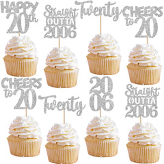 ZHUOWEISM Straight Outta 2006 cupcake toppers add sparkle to celebrations and photos.