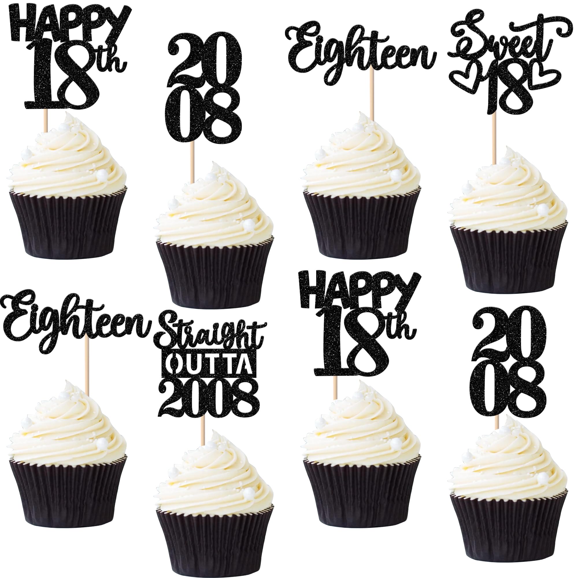 ZHUOWEISM straight outta 2008 glitter cupcake topper adds sparkle to desserts