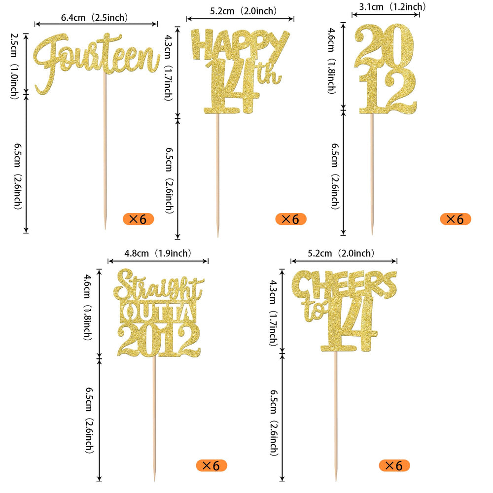 ZHUOWEISM straight outta 2012 cupcake toppers with gold glitter add sparkle to cupcakes