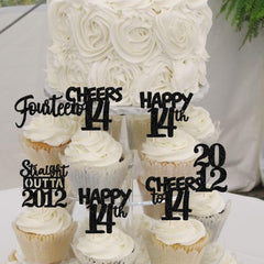 ZHUOWEISM Straight Outta 2012 theme toppers for celebratory decor.