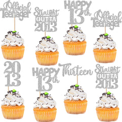 ZHUOWEISM straight outta 2013 glitter cupcake topper design 1, eye-catching party decor
