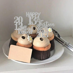 ZHUOWEISM straight outta 2013 glitter cupcake topper design 3, bold birthday decor