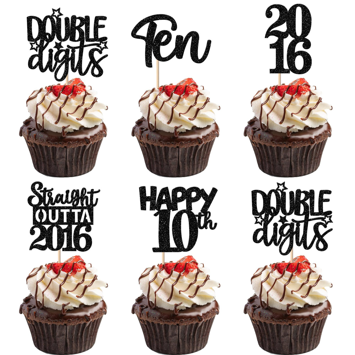 ZHUOWEISM straight outta 2016 cupcake toppers add sparkling party flair to cupcakes