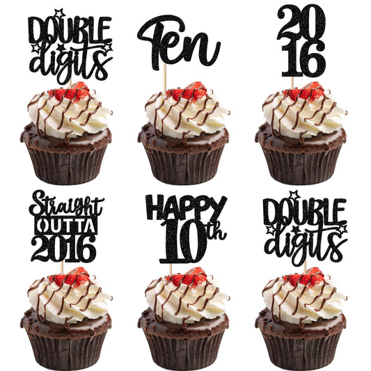 ZHUOWEISM straight outta 2016 cupcake toppers add sparkling party flair to cupcakes
