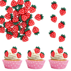 ZHUOWEISM strawberry cupcake toppers enhance cupcakes with bright berry details for celebrations.
