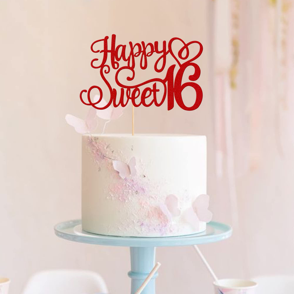 ZHUOWEISM 6-inch by 8.7-inch topper with stick fits most cakes.