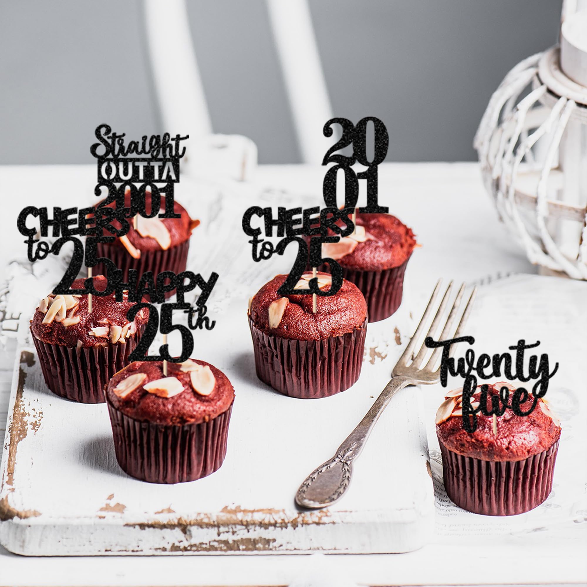 ZHUOWEISM twenty-five-years topper suits anniversary desserts with bold, festive style.