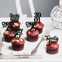 ZHUOWEISM twenty-five-years topper suits anniversary desserts with bold, festive style.
