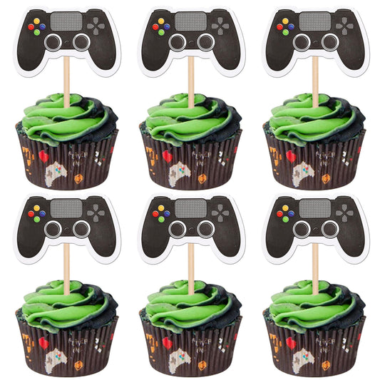 ZHUOWEISM video game controllers cupcake toppers double-sided for festive cupcakes decor