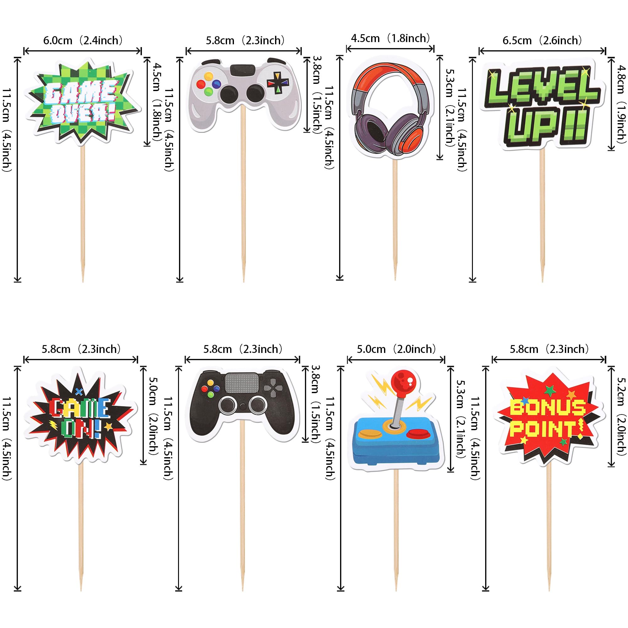 ZHUOWEISM video game cupcake toppers design 2 add colorful controllers to desserts.