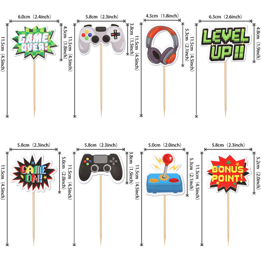 ZHUOWEISM video game cupcake toppers design 2 add colorful controllers to desserts.