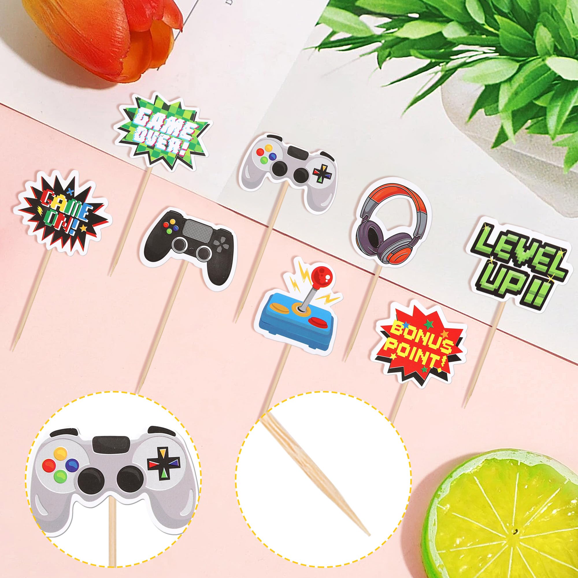 ZHUOWEISM video game cupcake toppers design 3 create playful party toppers for kids.