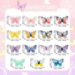 Colorful wafer paper butterflies decorate cupcakes with playful charm.