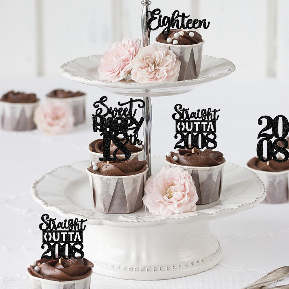 ZHUOWEISM wedding anniversary 18th topper adds sparkle to cakes