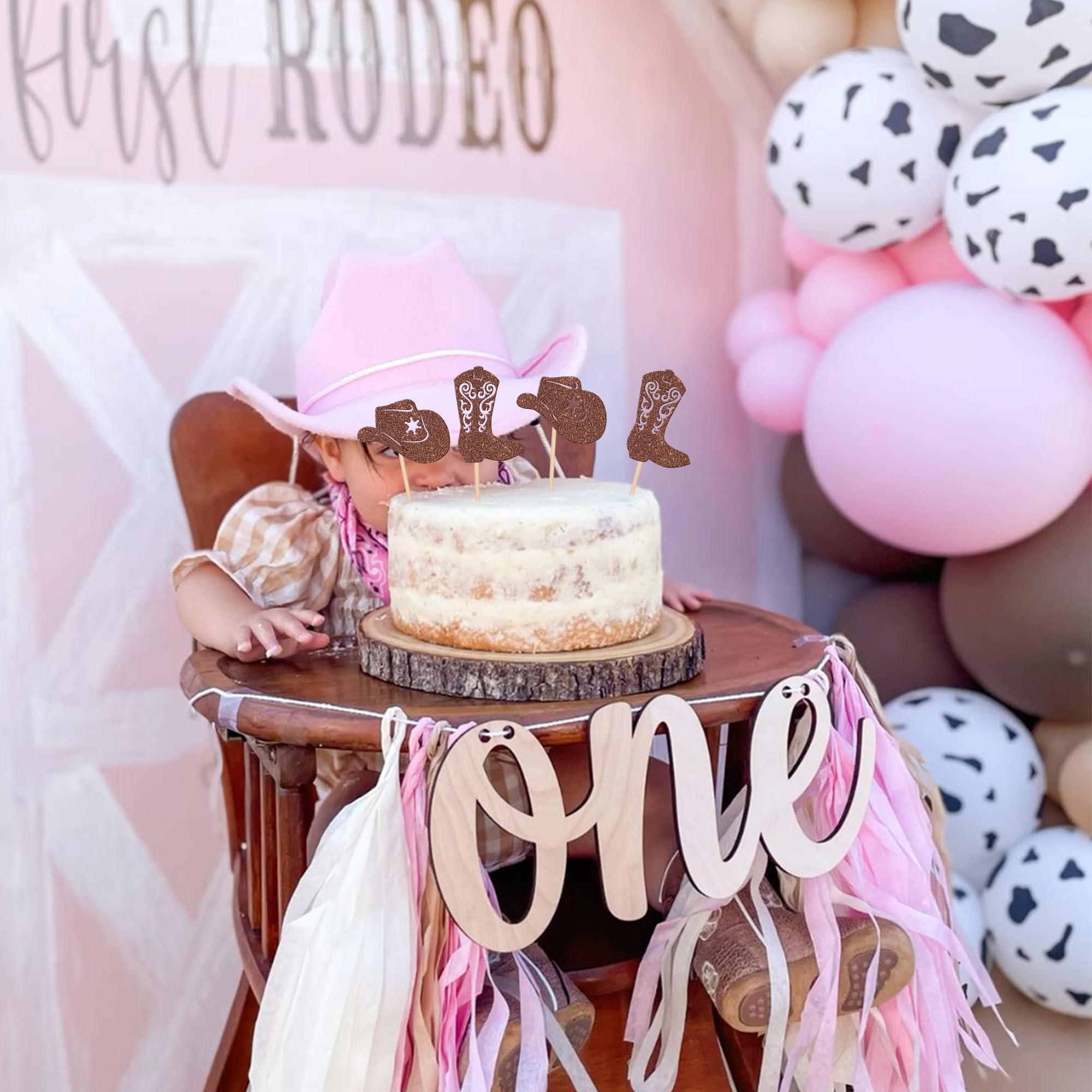 ZHUOWEISM western theme party display with hats and boots adds festive character.