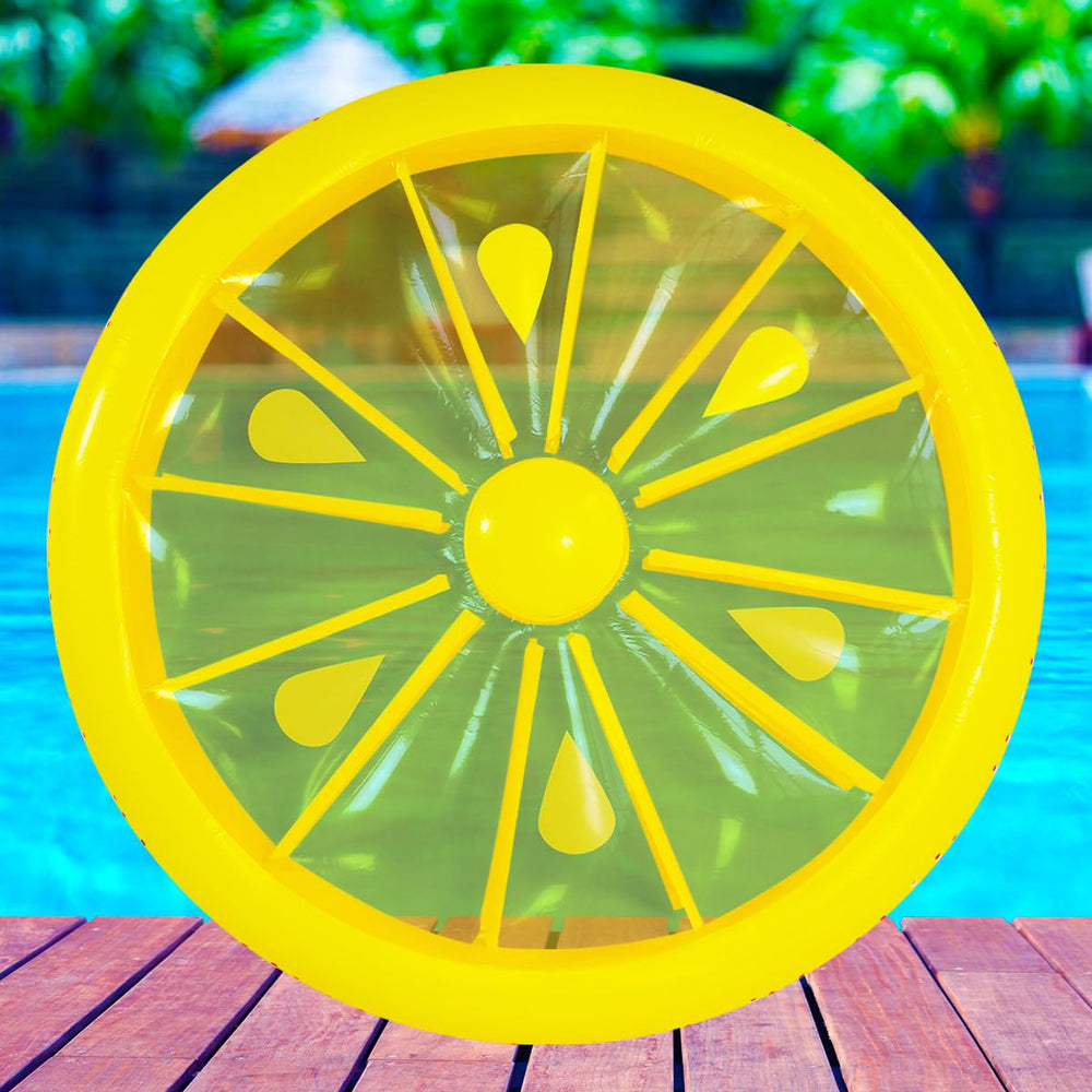 ZHUYNXIR Lemon Pool Float features a vibrant fruit-pattern design.