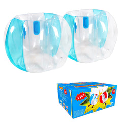 ZHUYNXIR blue sumo ball used by kids for outdoor play and teamwork.