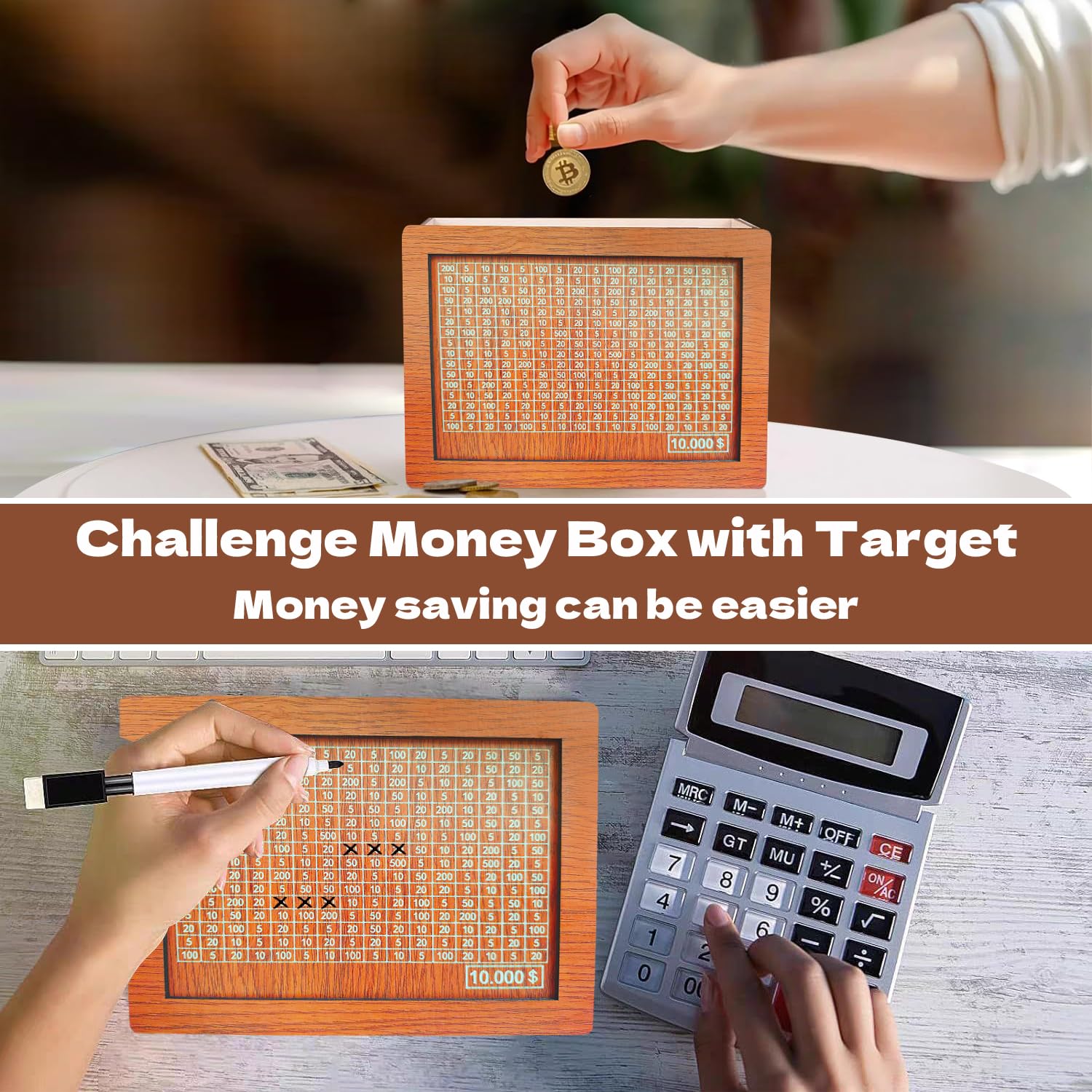 ZHYEED wooden money box features eco-friendly wood and a classic retro finish