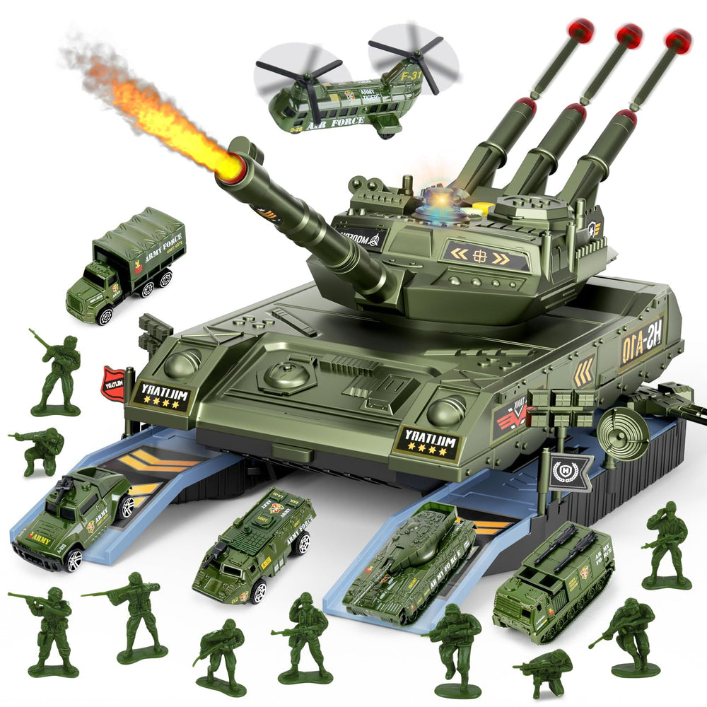 ZHYLLO Army Tank Turret detail showing durable build for kids
