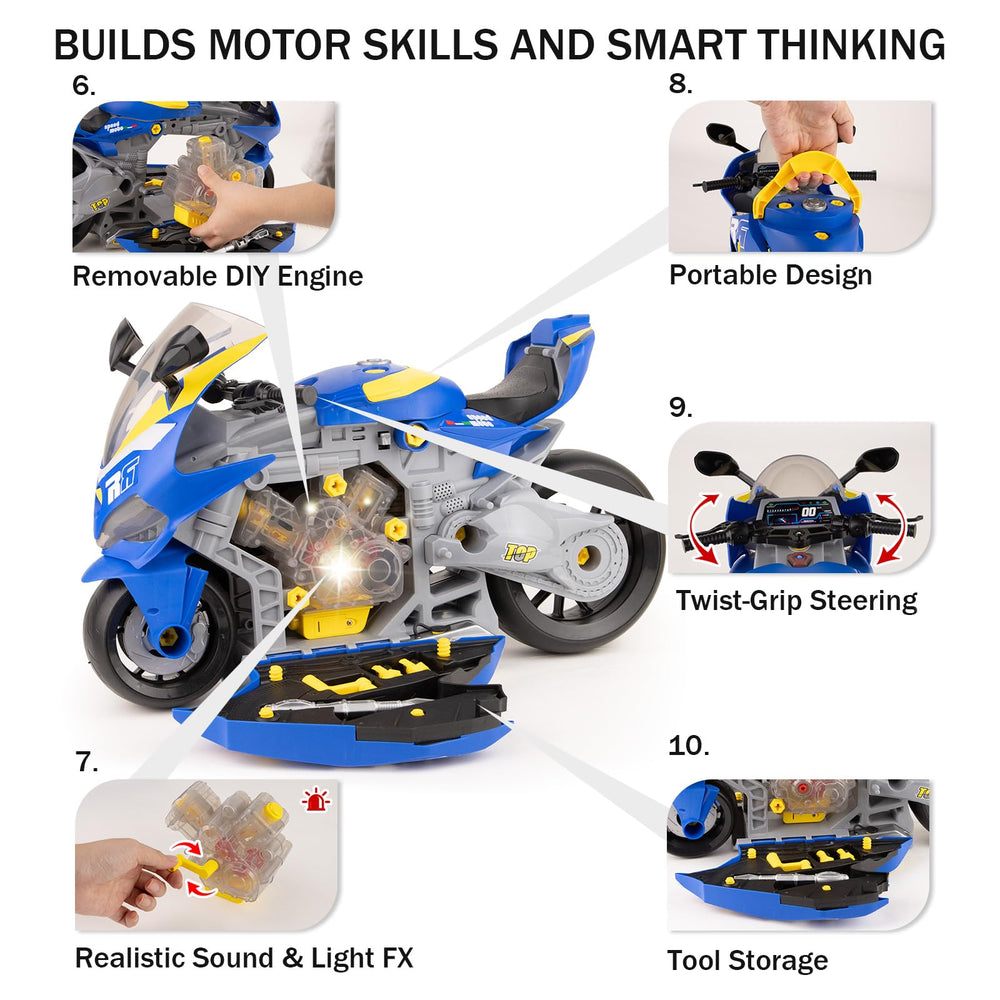 ZHYLLO LED lights and engine sounds enhance immersive pretend-play experiences.