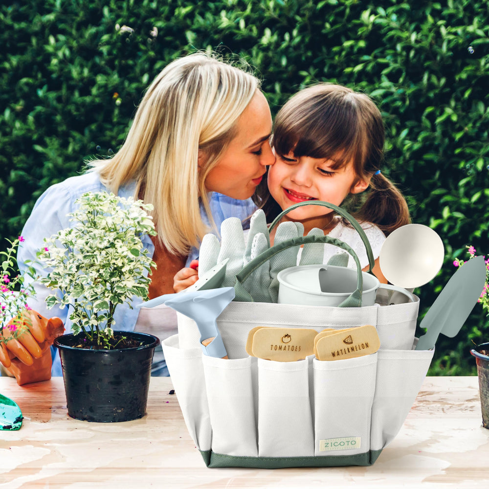 ZICOTO garden rake assists kids in loosening soil safely