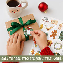 ZICOTO snow globe sticker sparkles on gifts and cards.