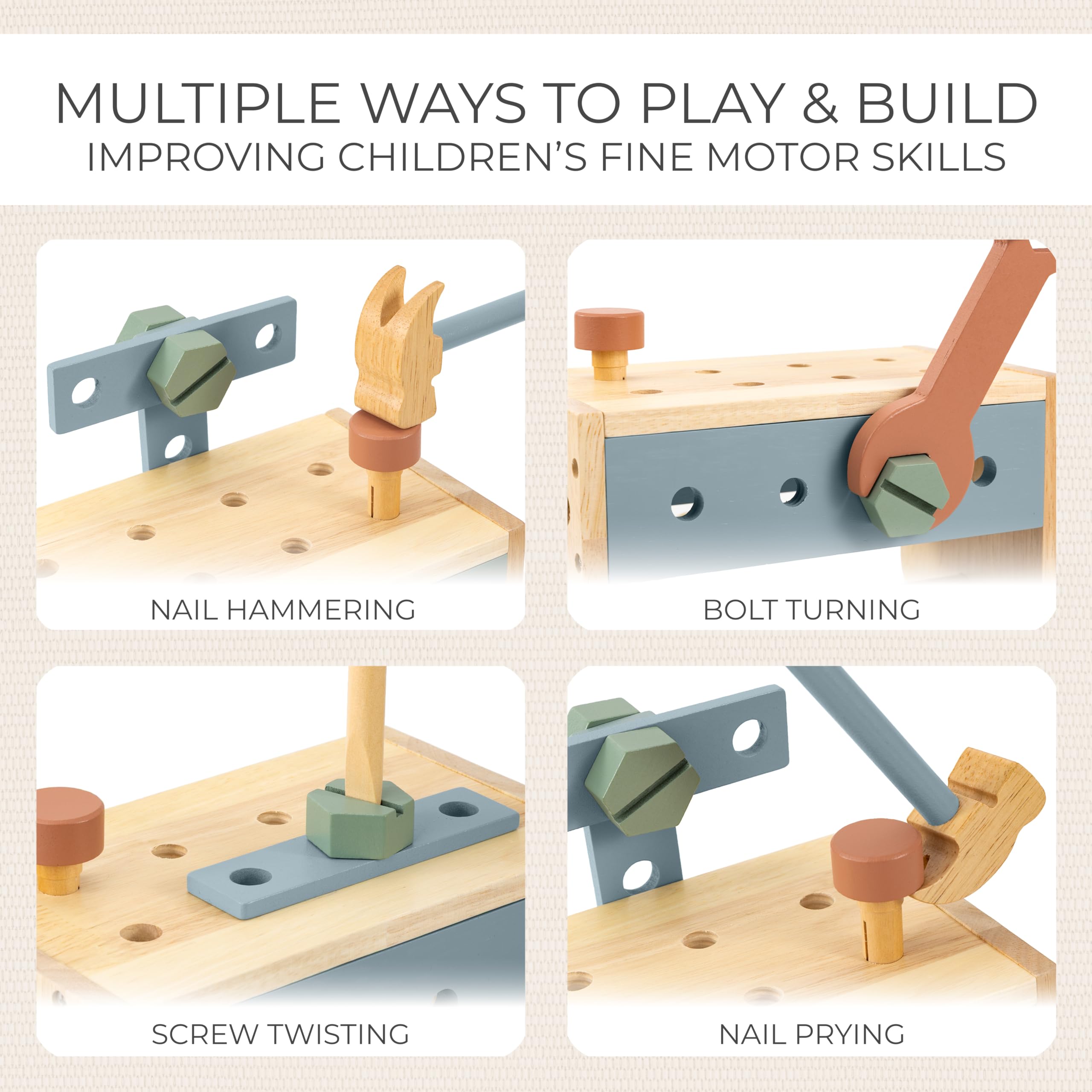 ZICOTO toolbox that doubles as a workbench helps kids organize tools during builds