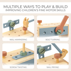 ZICOTO toolbox that doubles as a workbench helps kids organize tools during builds