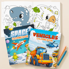 ZICOTO trucks coloring page illustration 1 helps develop fine motor skills.